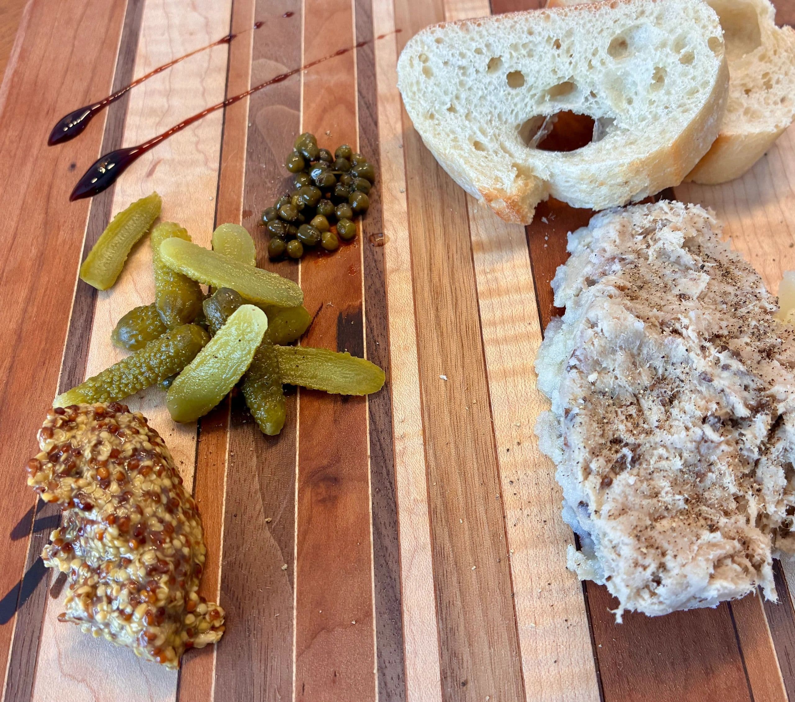GROUSE RILLETTES WITH BOREAL GIN AND FIRE MORELS